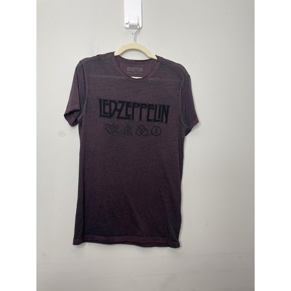 John Varvatos Led Zeppelin 50th Anniversary Shirt Mens Small Purple Logo Rock